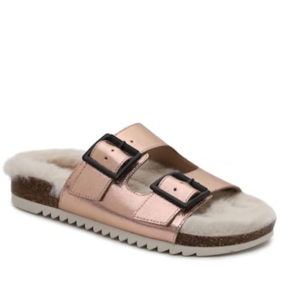 NWT Falon Slide Sandal Rose Gold Metallic Slip On Size Medium